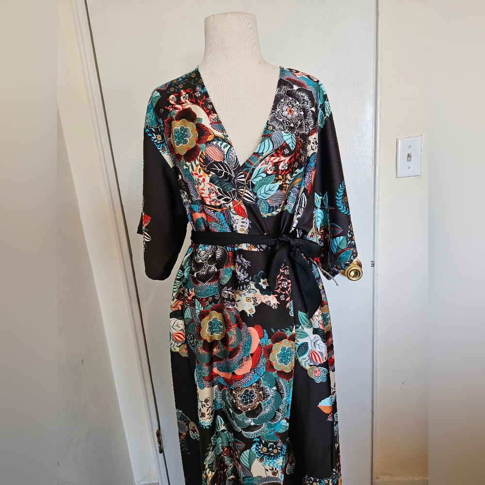 Floral Maxi Dress with Belt
